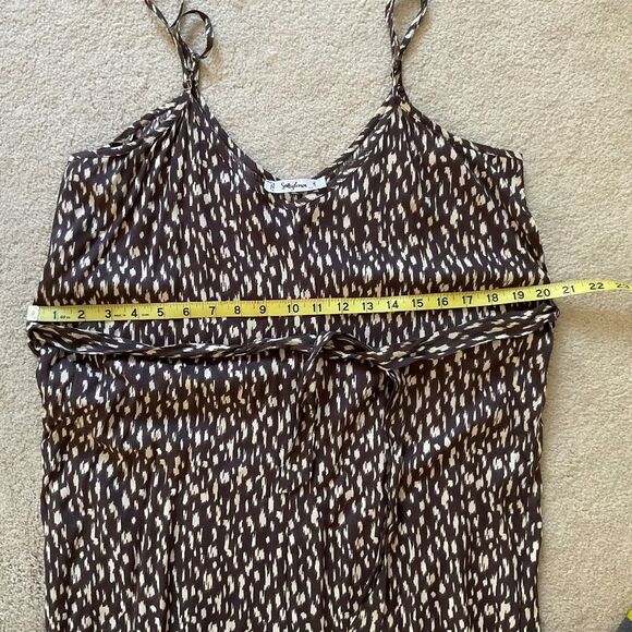 Salty Lemon small animal print spaghetti straps belted wide leg jumpsuit - Picture 2 of 8